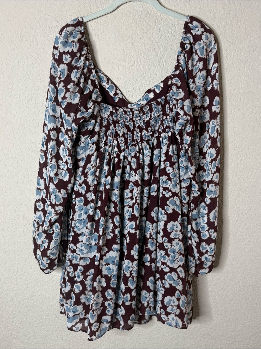 Abercrombie & Fitch Long-Sleeve Babydoll Mini Dress Size Large Tall - Picture 3 of 4